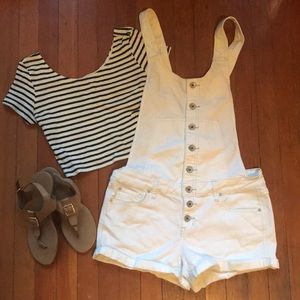 White Free People Overalls